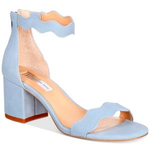 Hadwin Scallop Block-Heeled Sandal INC size 10 color baby blue